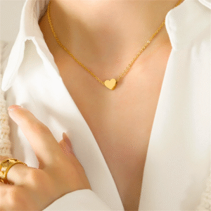 Gold Heart Shape Necklace Chain – Elegant 925 Silver Jewelry - Image 7