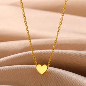 Gold Heart Shape Necklace Chain – Elegant 925 Silver Jewelry - Image 2