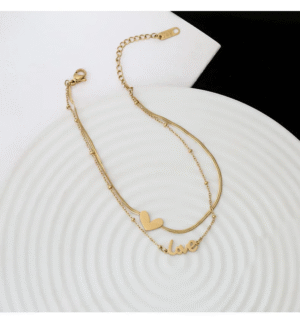 Stylish Charm Anklet for Women – Gold Plated Heart Design - Image 7