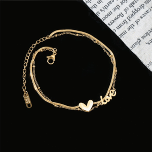 Stylish Charm Anklet for Women – Gold Plated Heart Design - Image 5