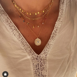 Boho Multilayered Gold Choker Necklace - Image 6