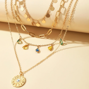 Boho Multilayered Gold Choker Necklace - Image 2