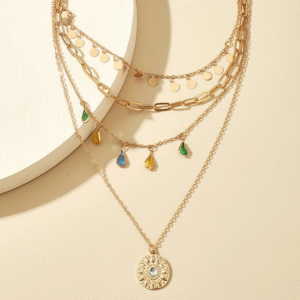 Boho Multilayered Gold Choker Necklace - Image 3