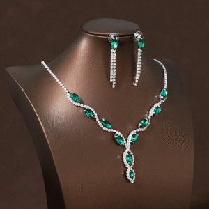 Crystal Wedding Jewelry Set | Bridal Necklace & Earrings - Image 3