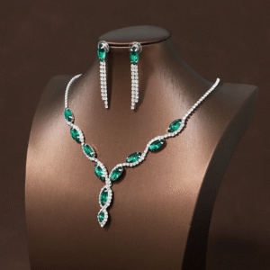 Crystal Wedding Jewelry Set | Bridal Necklace & Earrings - Image 2