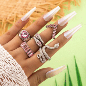 Silver plated ring set for women