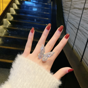 Luxury Crystal Butterfly Ring for Women – Statement Adjustable Sparkling - Image 13