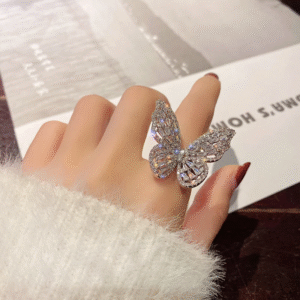 Luxury Crystal Butterfly Ring for Women – Statement Adjustable Sparkling - Image 12