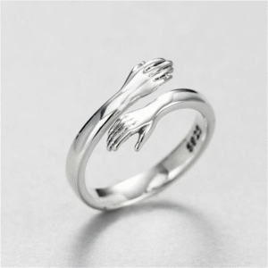 Silver Hand-in-Hand Couple Ring – Symbol of Love, Unity & Togetherness - Image 3