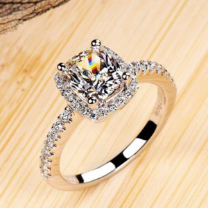 Cushion Cut Halo Engagement Ring – Sparkle & Elegance - Image 5