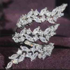 Diamond Spiral Ring for Women – Elegant Adjustable Party Jewelry - Image 3