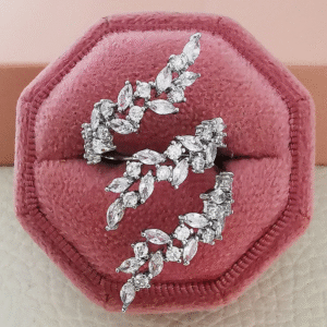 Diamond Spiral Ring for Women – Elegant Adjustable Party Jewelry - Image 2