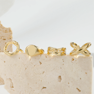 Gold Statement Ring Set of 6 for Women - Image 4