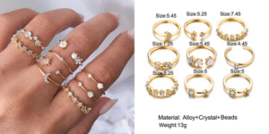 Gold Plated Finger Rings with Cubic Zircon - Image 4