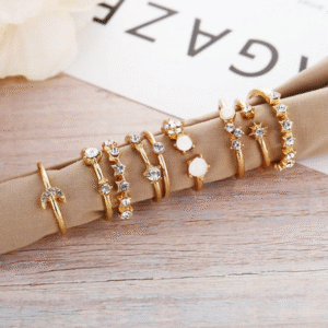 Gold Plated Finger Rings with Cubic Zircon - Image 3